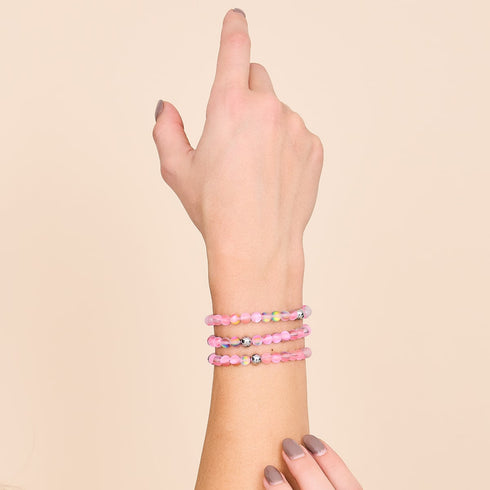 Einhorn Pink | Silber | Meerjungfrau Glasperlenarmband